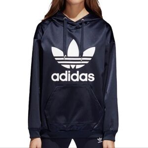 Adidas trefoil satin hoodie
